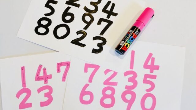 Pop文字を書きたい 角芯での数字の書き方 沖縄 筆文字アートにじいろ